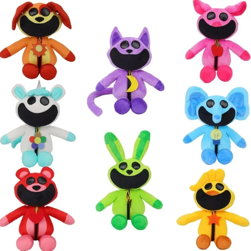

Smiling Crittersing Plushes Doll Amine Kawaii Terror Rabbit Cat Dog Stuffed Animals Home Room Decoration Kids Toy Gift Hot Sales