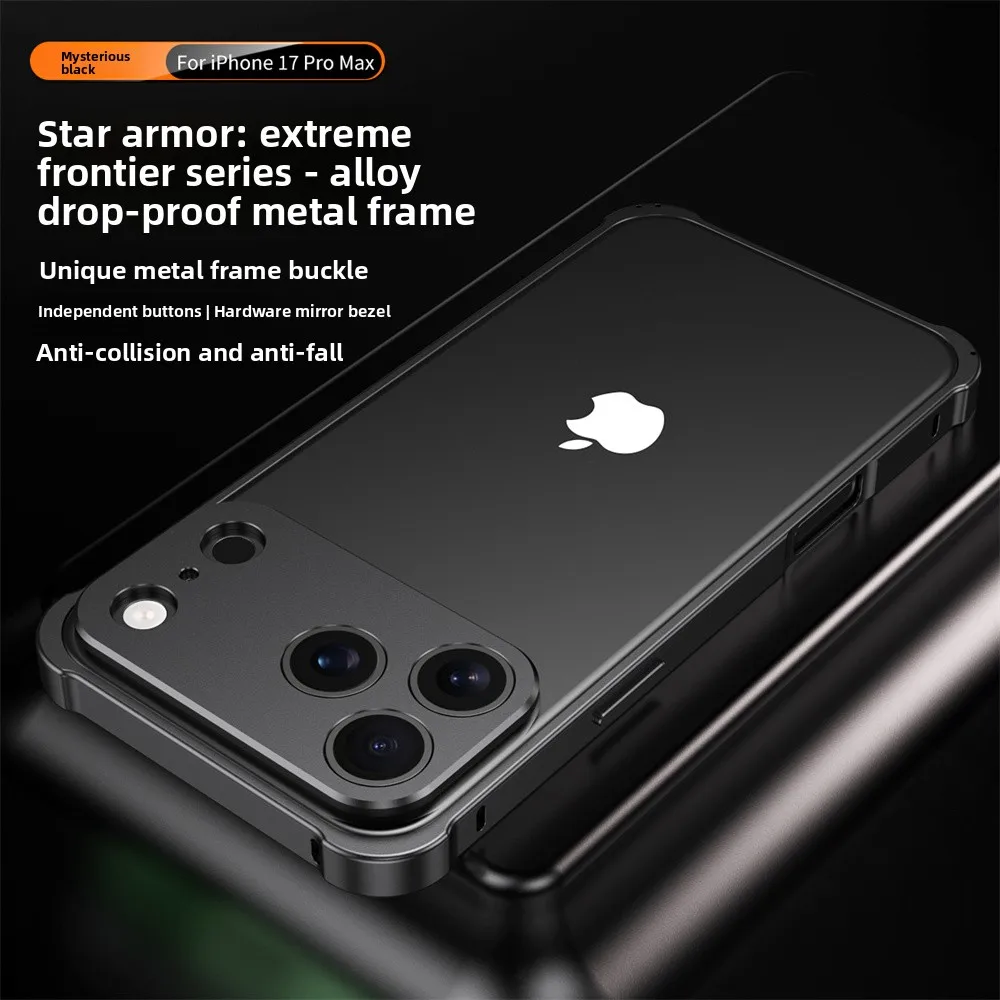 Sleek Aluminum Alloy Phone Case with Camera Protection and Shockproof Design