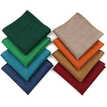 Solid Color Cotton Hankies Soft Touch Handkerchief For Men Candy Color Simple Pocket Square Men's Suit Chest Towel Accessories