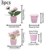 (A set of 3PCS) Simulated Mini Potted Plants Suitable For Decorating Homes, Restaurants, Tabletops, Windowsills, And Bookshelves 4
