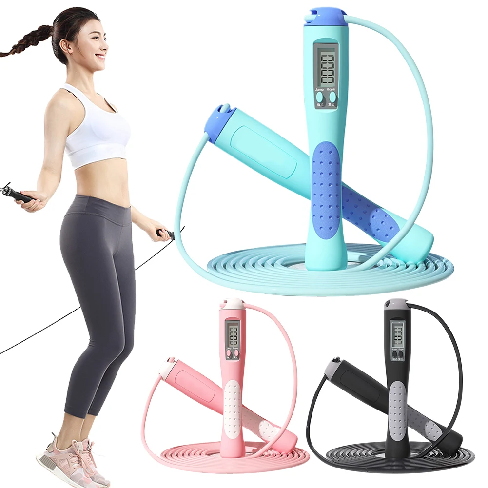 Counting Jump Rope Skipping Rope Adjustable Training Jump with Counter Skipping Long for Weight Loss