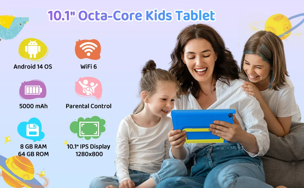 Kids Cartoon Tablet - 10 Android Octa-Core 8GB RAM 64GB ROM Learning  Games