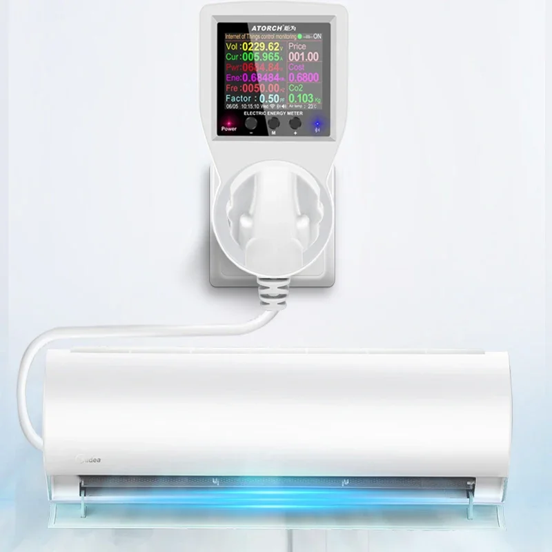 WiFi 스마트 소켓, AC85-265V 16A, 스위치가 있는 디지털 전력계, 전기 소비량(kWh) 모니터링용 전력 에너지 미터
