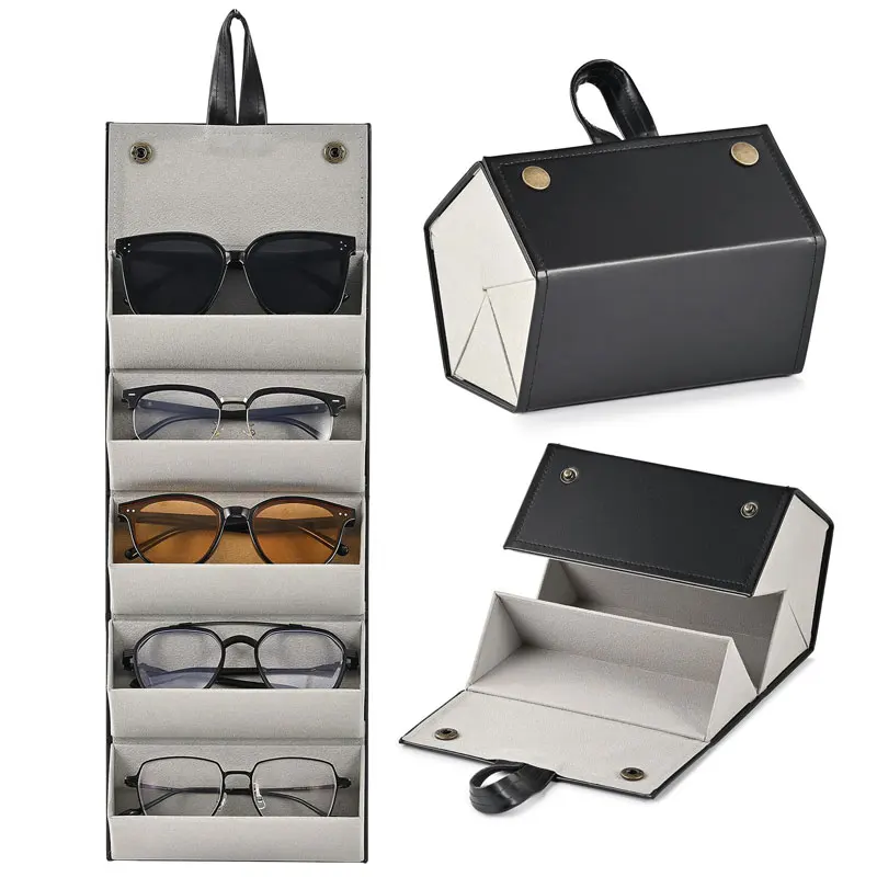 Travel Sunglasses Organizer Slots Foldable Travel Sunglass Case