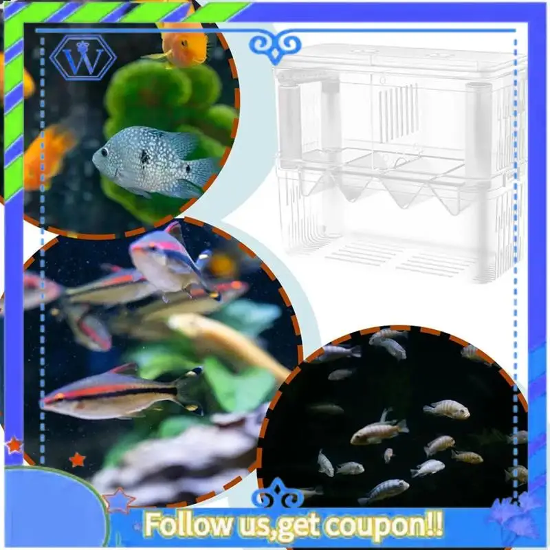 Easy To Use Fish Breeding Box Double-Layer Acrylic Breeding Tank Isolation Box Transparent Detachable Hatching For Guppy Shr