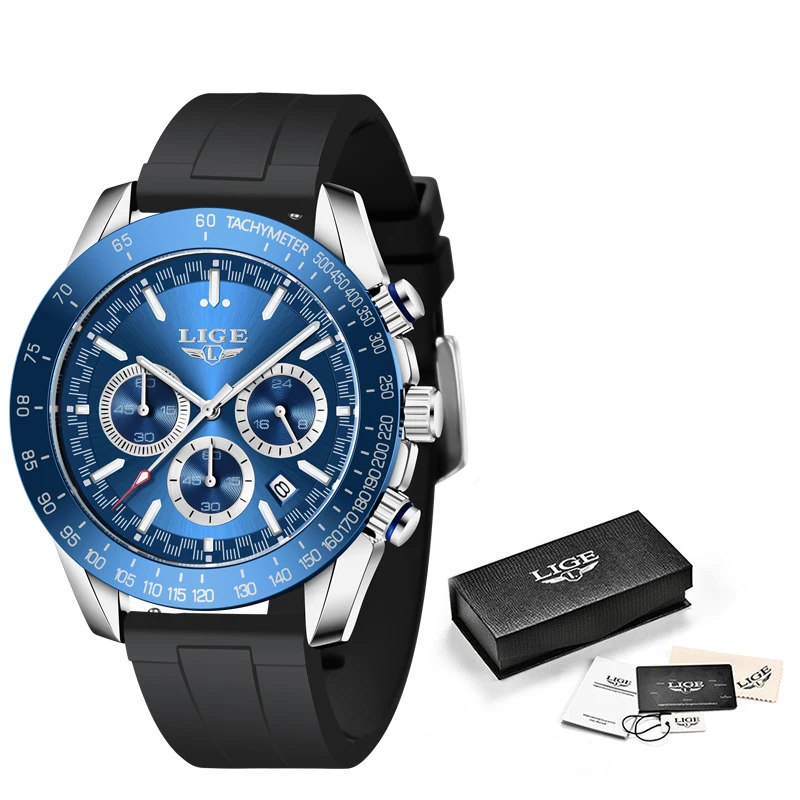 LIGE Luxury Golden Men Watches Fashion Sports Waterproof Watch for Men Gents Business Quartz Wristwatch Reloj Hombre New 2022 