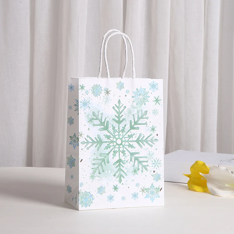 5 pezzi Sacchetti regalo alce a tema natalizio Sacchetti regalo di carta Evergreen Sacchetti per imballaggio Borsa per caramelle nella foresta Fornura per decorazioni per feste di compleanno di Natale