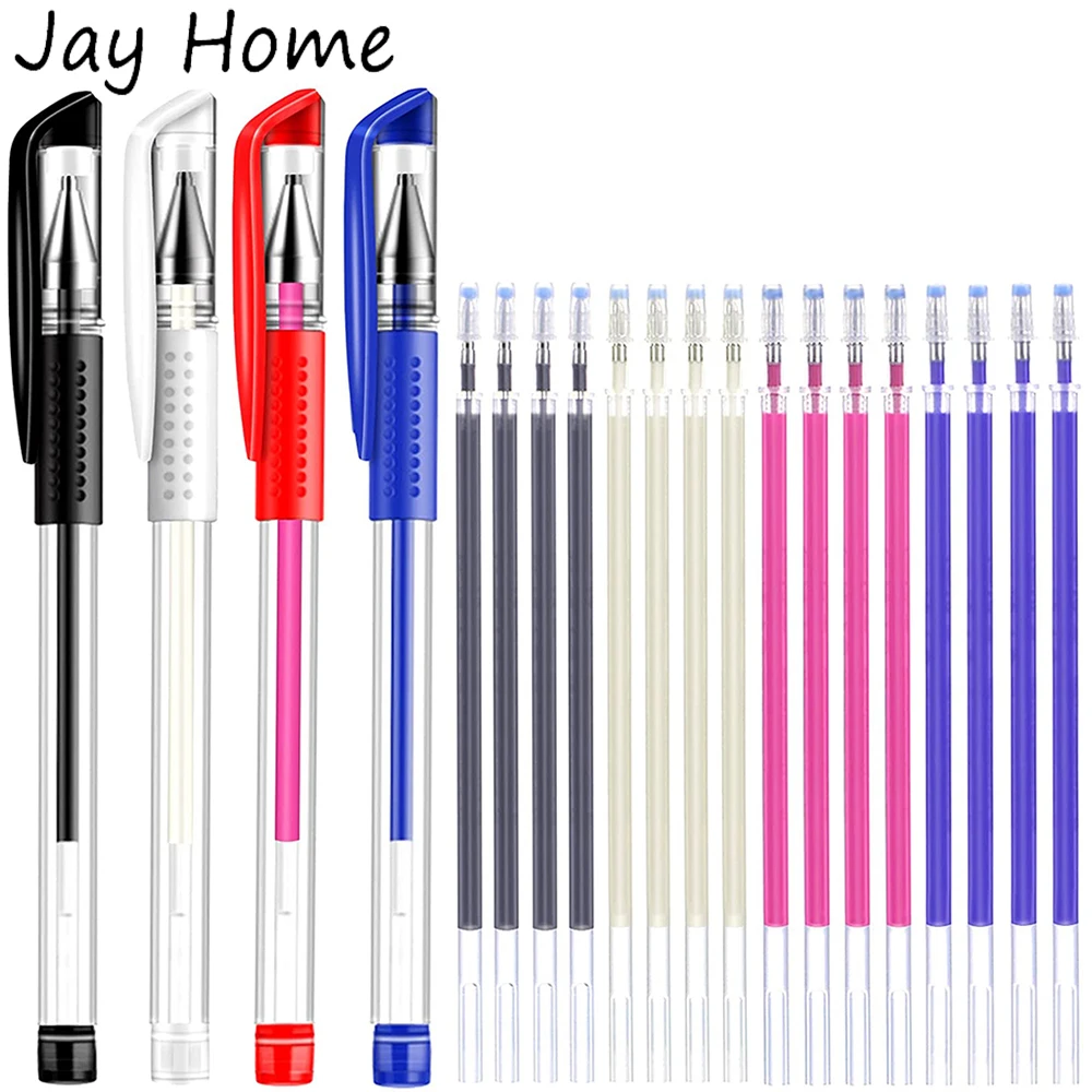 Set 4 Penne Cancellabili Termiche Con 48 Ricariche, Colori Nero, Bianco, Rosso, Blu, Per Cucito, Sartoria E Fai Da Te, Marchio Jweweunyu