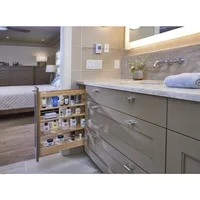 Pullout Base Cabinet Organizer, Adjustable Shelves for Full Height Kitchen or Vanity Cabinets, Maple Wood, 448-BC19-5C 2
