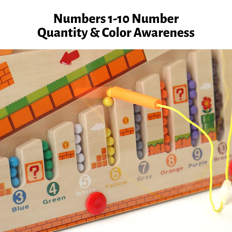 Montessori Children Early Education Toys Color Wooden Magnetic Number Maze Game Toys Parent-Child Interaction Learning Toys Gift - Image 4