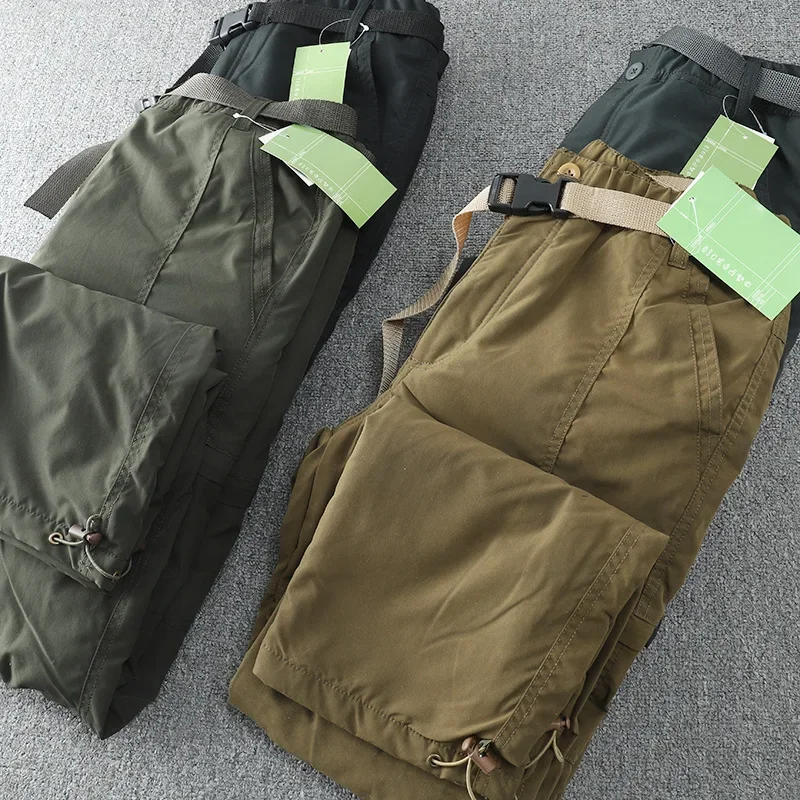 Cargo Pants 6XL Thick Waterproof Warm Fleece Cargo Pants Men Winter Outdoor Plus Velvet Multi-pockets Loose Straight Casual Overall Trousers