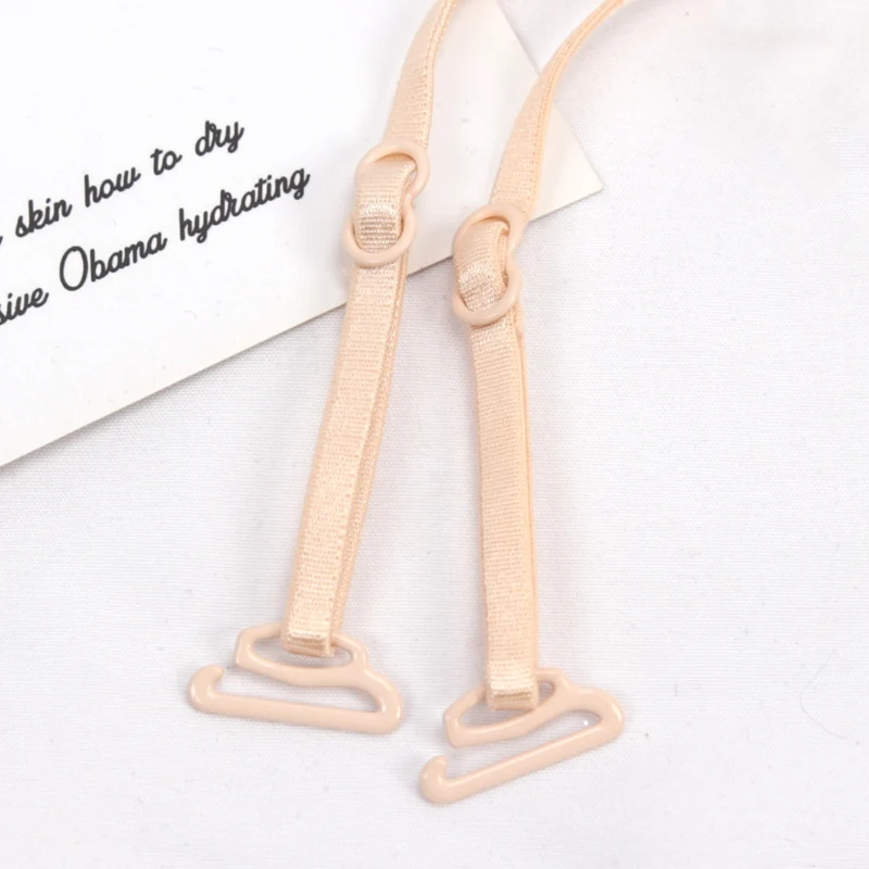 0.5cm Width Invisible Women Slip Resistant Bra Straps Cross Double Shoulder Elastic Brassiere Lady Black Lingerie Accessories