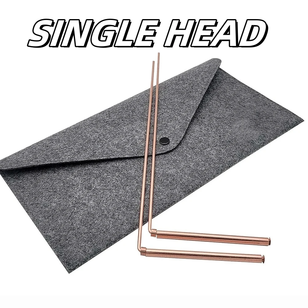 2 Sticks Pure Copper Metal Detector Rod Probe For Water/Treasure/Finding Portable Head-round Dragon Seeking Dowsing Rods 2