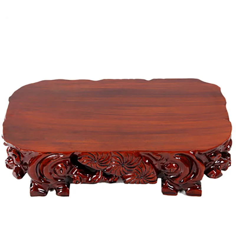 Strange stone base, mahogany root carving base, solid wood, round flower, bonsai decoration, Jade head