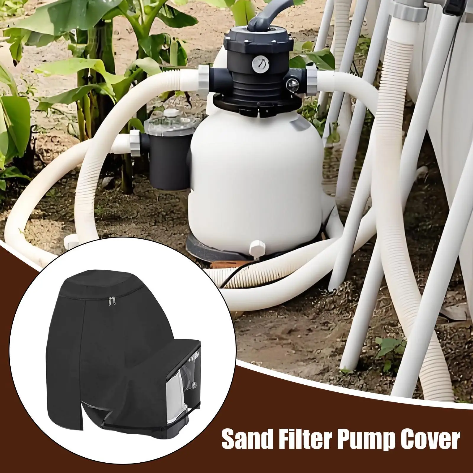 new Tub Spa Pump Cover Waterproof Hot Tub Pump Cover With Zipper All Weather Protection Hot Bathtub Pump Cover For Tub Spa