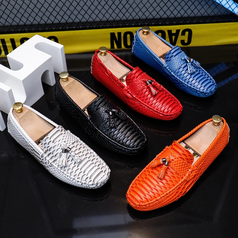 

Large Size 45 46 47 Tassel Penny Loafers Men Casual Shoes Slip-on Flats Man Moccasins Leather Mens Driving Shoes White