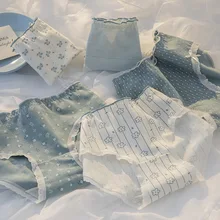 

2022 Cotton Women's Underwear Sexy Lace Panties For Woman Girl Bow Comfort Briefs Mid Waist Seamless Panties Female Lingerie