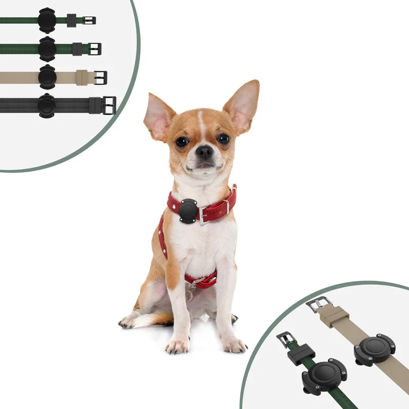 Collier Chien AirTag Apple, Étui en Silicone Réglable Anti-Perte