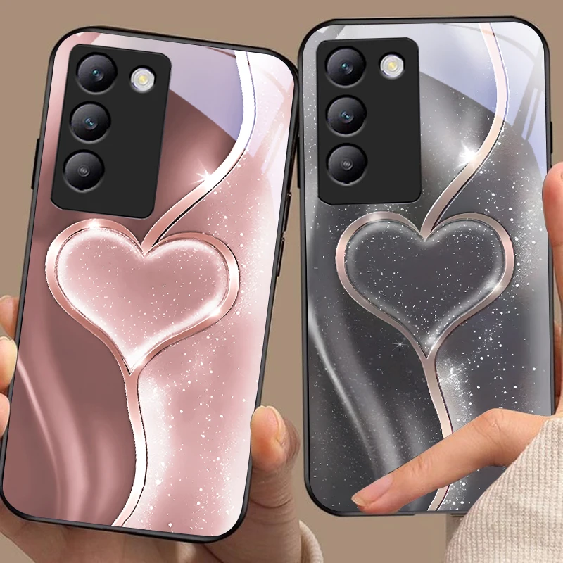 Gradual Love Black Tempered Glass Phone Case