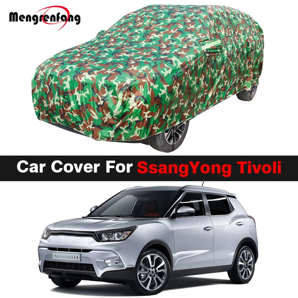 

Full Camouflage Waterproof Car Cover Sun Shade Anti-UV Snow Rain Prevent Windproof Cover For SsangYong Tivoli XLV 2015-2023