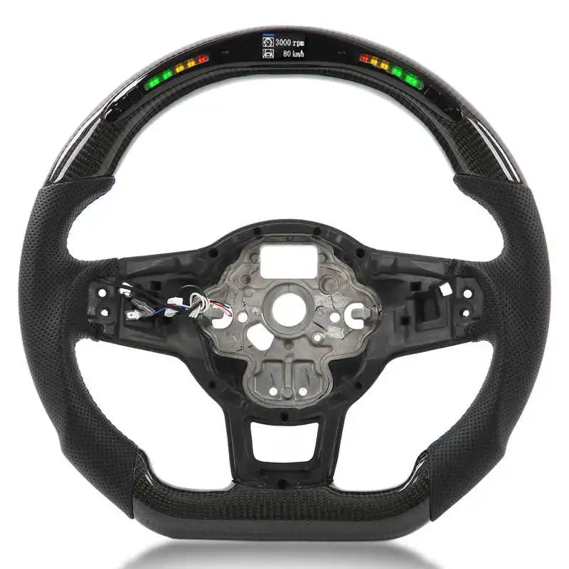New Carbon Fiber Led Shift Lights Display Steering Wheel Perforated