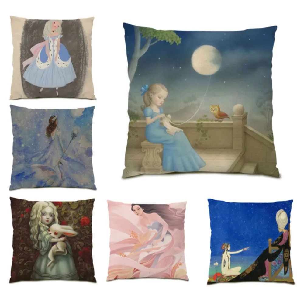 

Living Room Decoration Colorful Avatar Character Throw Pillow Covers 45x45 Home Decor Cushion Cover 45x45 Oil Painting E0473