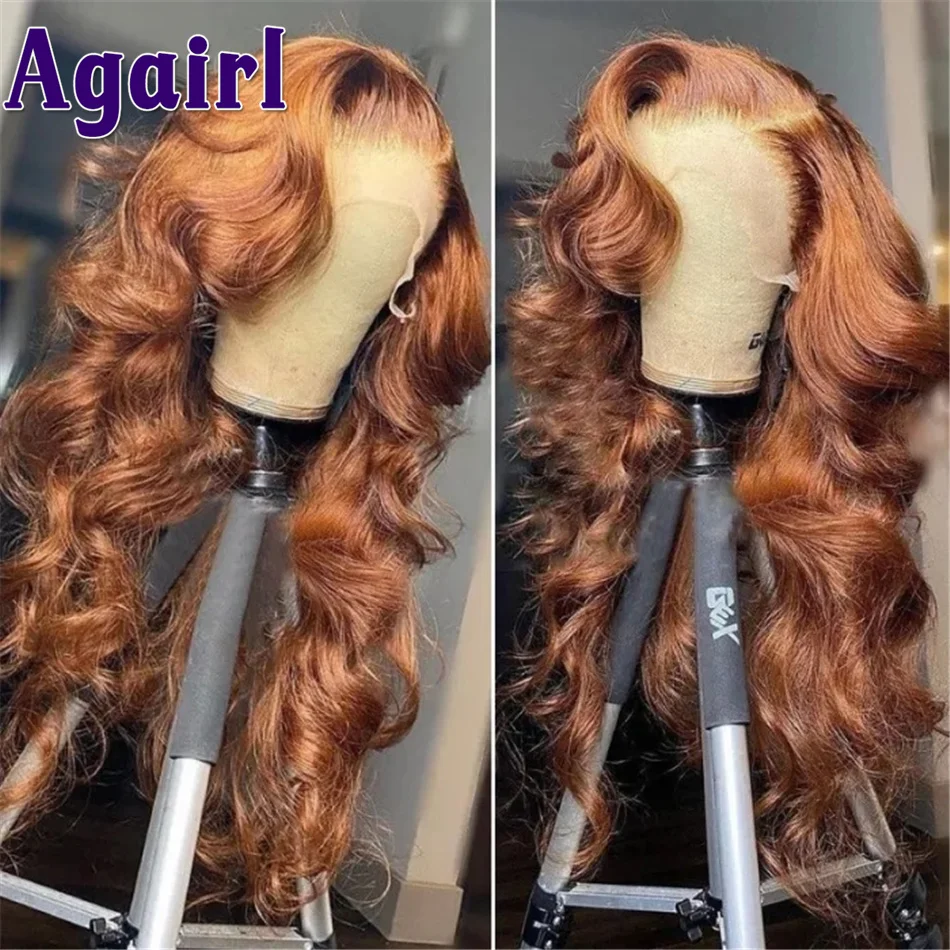 Chocolade Bruin 13X6 13X4 Kant Frontale Pruik 30 32Inch Lace Front Body Wave Menselijk Haar Pruiken Gember 5X5 Vetersluiting Pruiken Voor Vrouwen