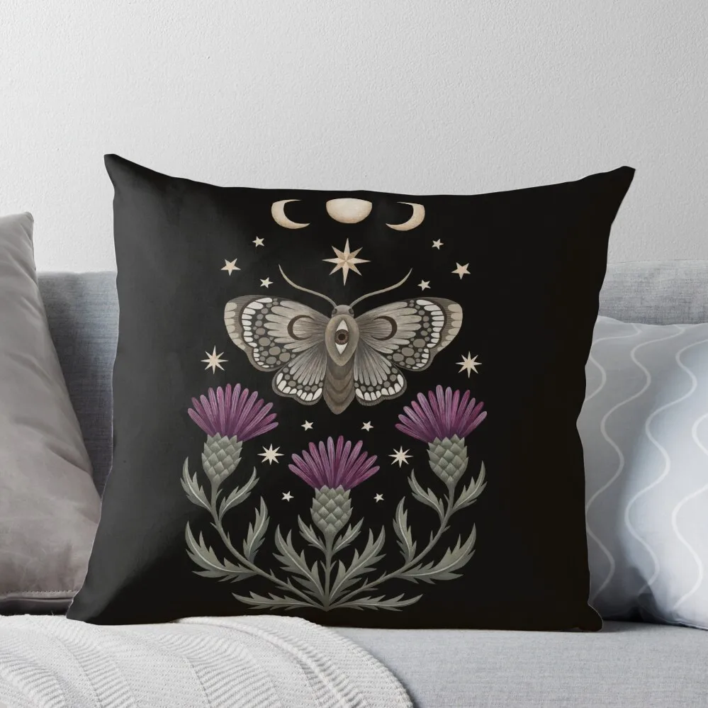 

Thistle and moth Throw Pillow Cushions Sofa Cushions christmas pillowcases bed pillows