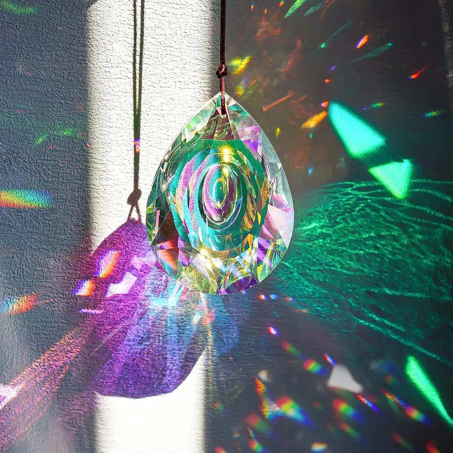 K9 Crystal Prism AB Clear Faceted Large Oval Chandelier Crystal Hanging Ornaments DIY Suncatcher Pendants Rainbow Maker 1PCs sun catcher crystal pendant sun catchers