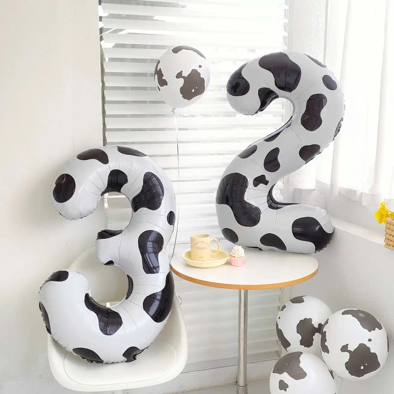 

40inch Cow Farm Theme 40inch Large Cow Print Number Balloon 1 2 3 4 5 6 7 8 9 Figures Foil Balloon Kid Birthday Party Decoration