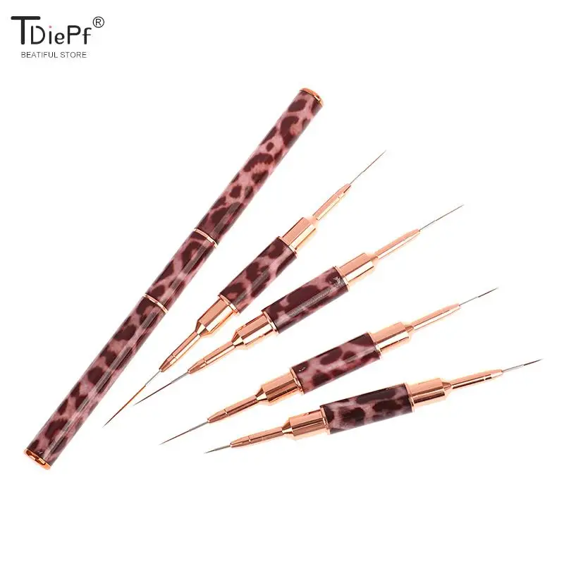 Leopard Print Nail Art Brushes Double Head Nail Art Liner Brush Striping Drawing Painting Nail Design Brushes Elongated Details 5