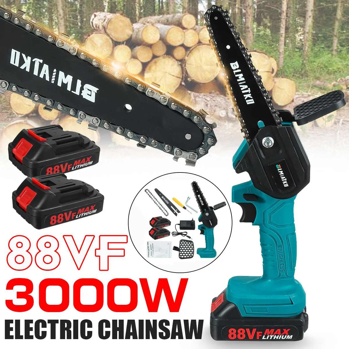 NEW6InchMiniElectricchainsawCordlessRechargeableHandheld