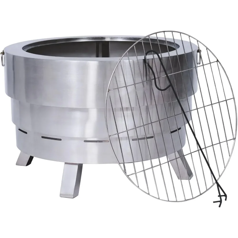 

Felix квадратный 304 из нержавеющей стали складной Открытый Костер для наружного возгорания костра с грилем Серебряный