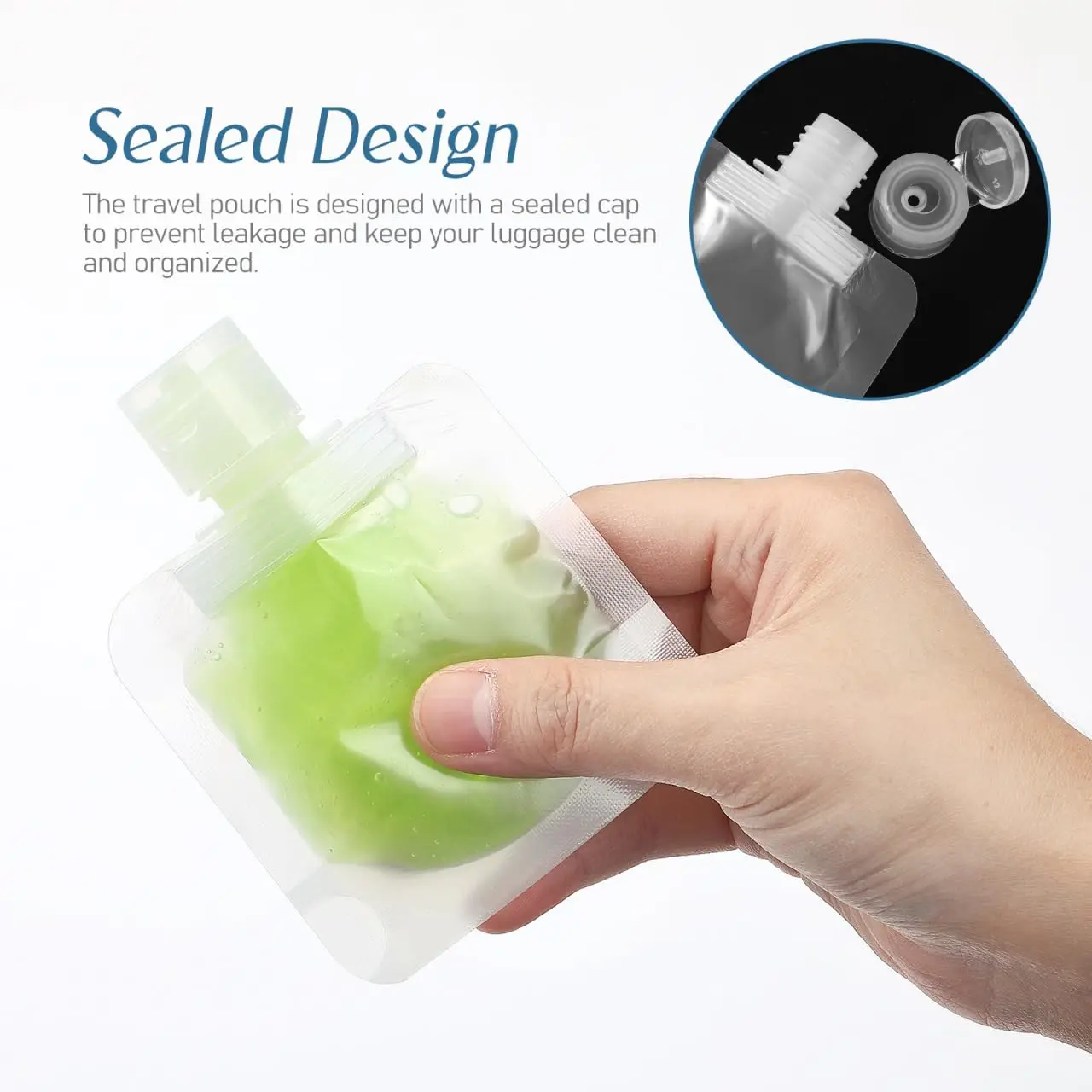 10Pcs 30/50/100ML Thickened Travel Subpackage Cosmetic Lotion Shower Gel Shampoo Portable Facial Cleanser Storage Organizer Bag 3