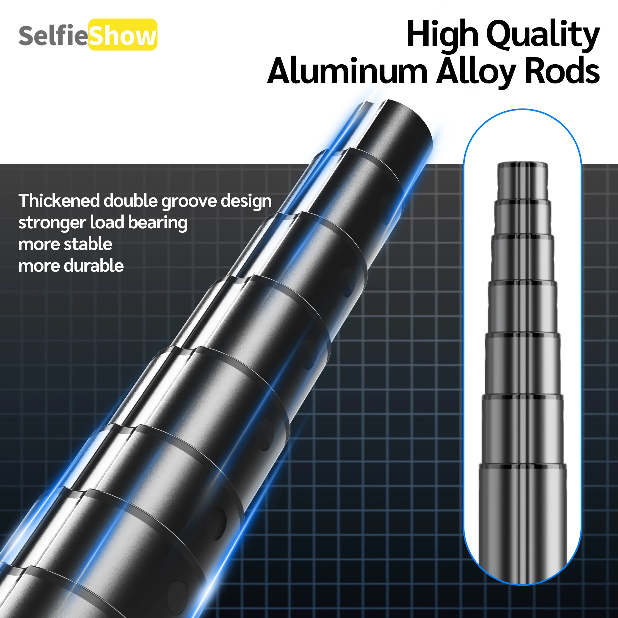 Selfie Stick Wireless Bluetooth Stable Tripod 72 Inch Aluminum Alloy Portable Stand Stabilizer Tripe iOS Android Cellphone