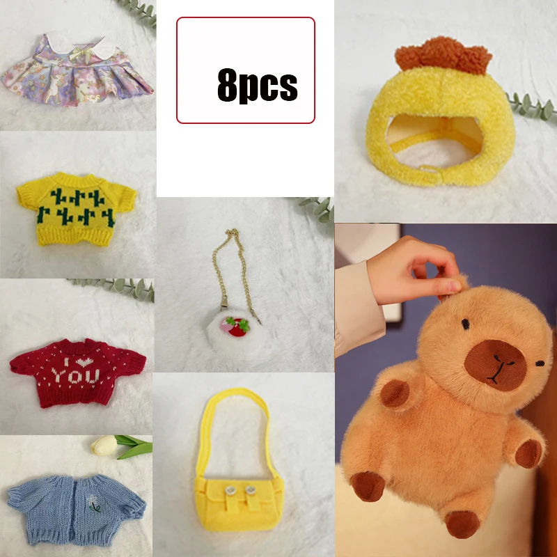 Cute Capybara Plush Doll with Clothes and Accessories