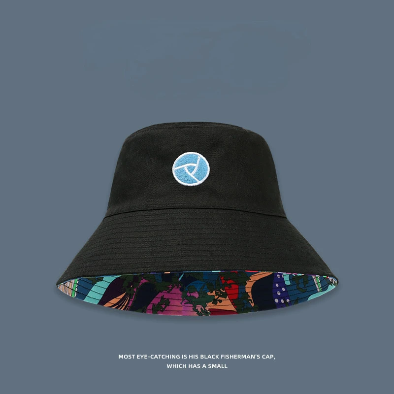  - Big Head Print Reversible Bucket Hats XL 63CM Sun Protection Panama for Men Women Bob Fisherman Cap Large Size Hip Hop Sun Hat