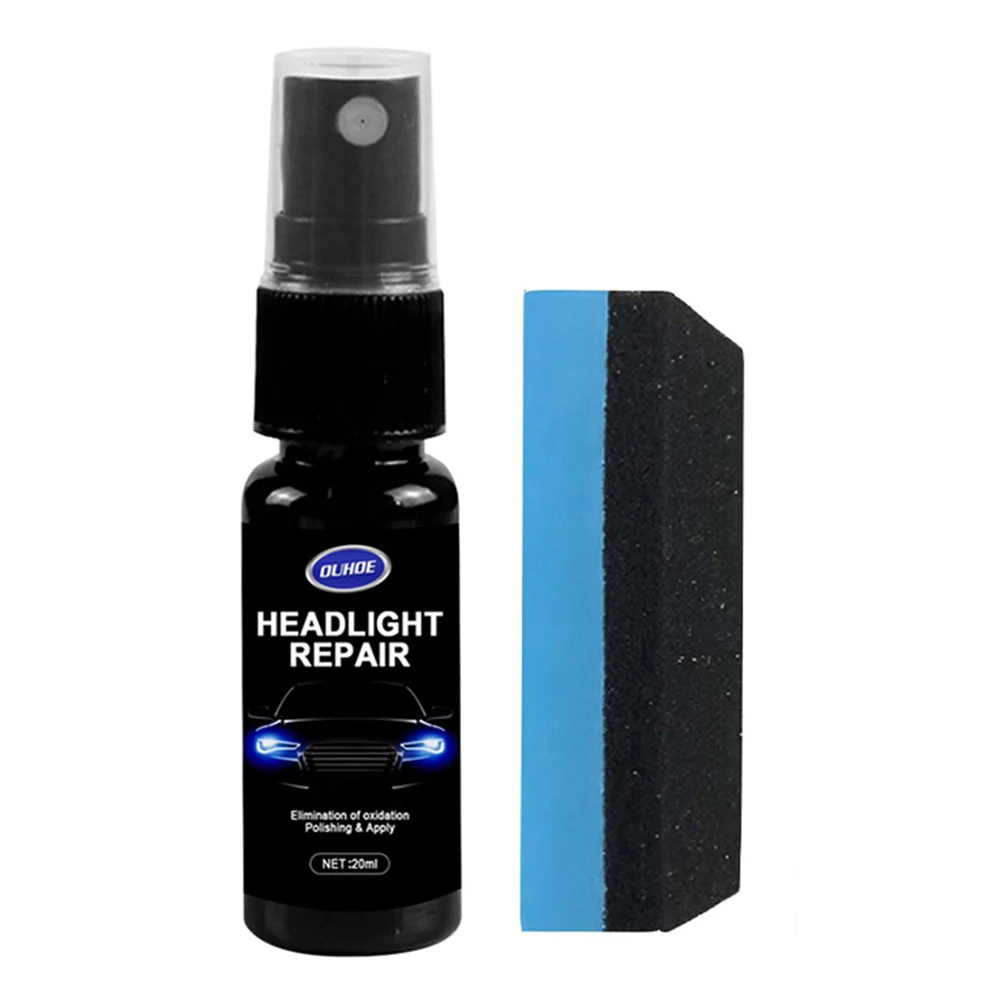 

Car Headlight Polishing Agent Scratch Remover Repair Fluid Headlight Renewal 20ML+Sponge Polish Maintenance Liquid Kit Auto Part