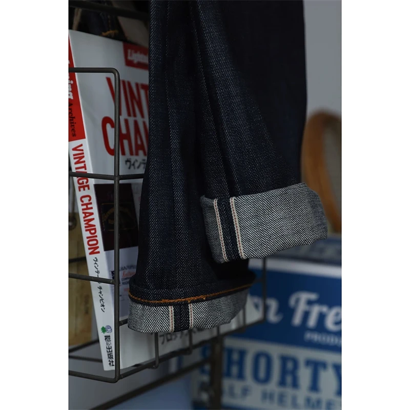 BOB DONG 15oz Selvedge Jeans Pocket Design Raw Denim Men's Pants Straight Leg 6