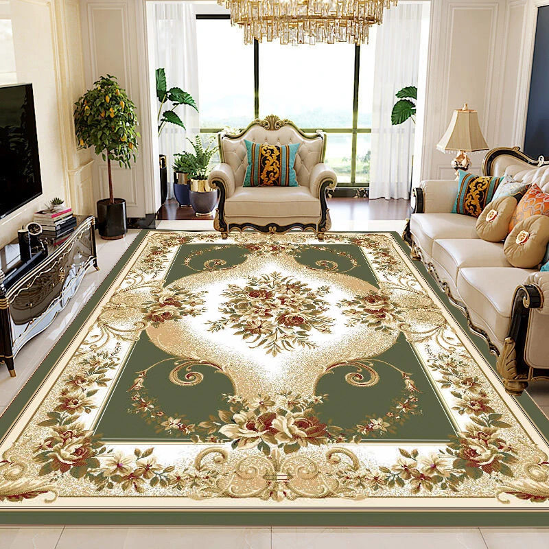Europe Persian Carpets For Living Room Flower Rugs Home Bedroom Flower Palace Coffee Table Rug