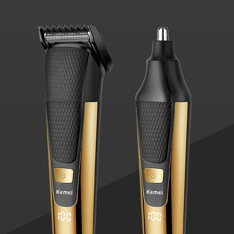 Kemei Multifunctional Men Electric Foil Shaver Gold Reciprocating Razor Nose Ear Trimmer 3 In 1 USB Hair Cutting Machine Clipper 6