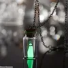Ghost in A Bottle Pendant Necklace Halloween Jewelry Cute Glow Mini Vial Jar Light Charms Decor Earring Locket Spooky Decoration 2