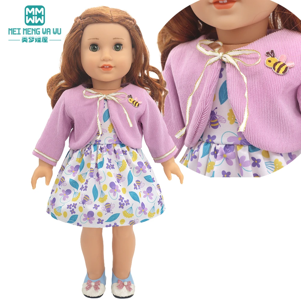 Kleidung für Puppen, passend für 43–45 cm große Spielzeug-Neugeborenenpuppen, Accessoires, modischer Strickanzug, Cartoon-Anzug – Detail 10