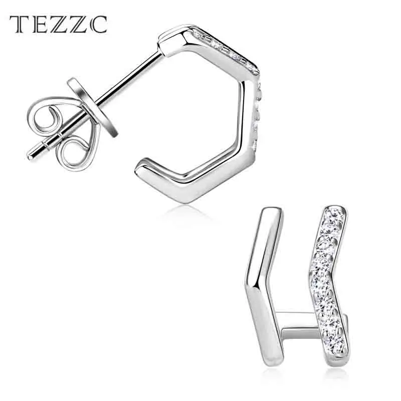 

Tezzc D VVS1 Moissanite Earrings for Women's Advanced Fashion Cool Diamond 925 Sterling Silver Engagement Valentine Fine Jewelry