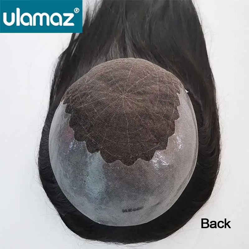 Peluca Q6 de cabello largo para hombre, postizo de encaje Frontal de 130% de densidad, tupé de encaje suizo, sistema de cabello largo y rizado, cabello Remy de Pu