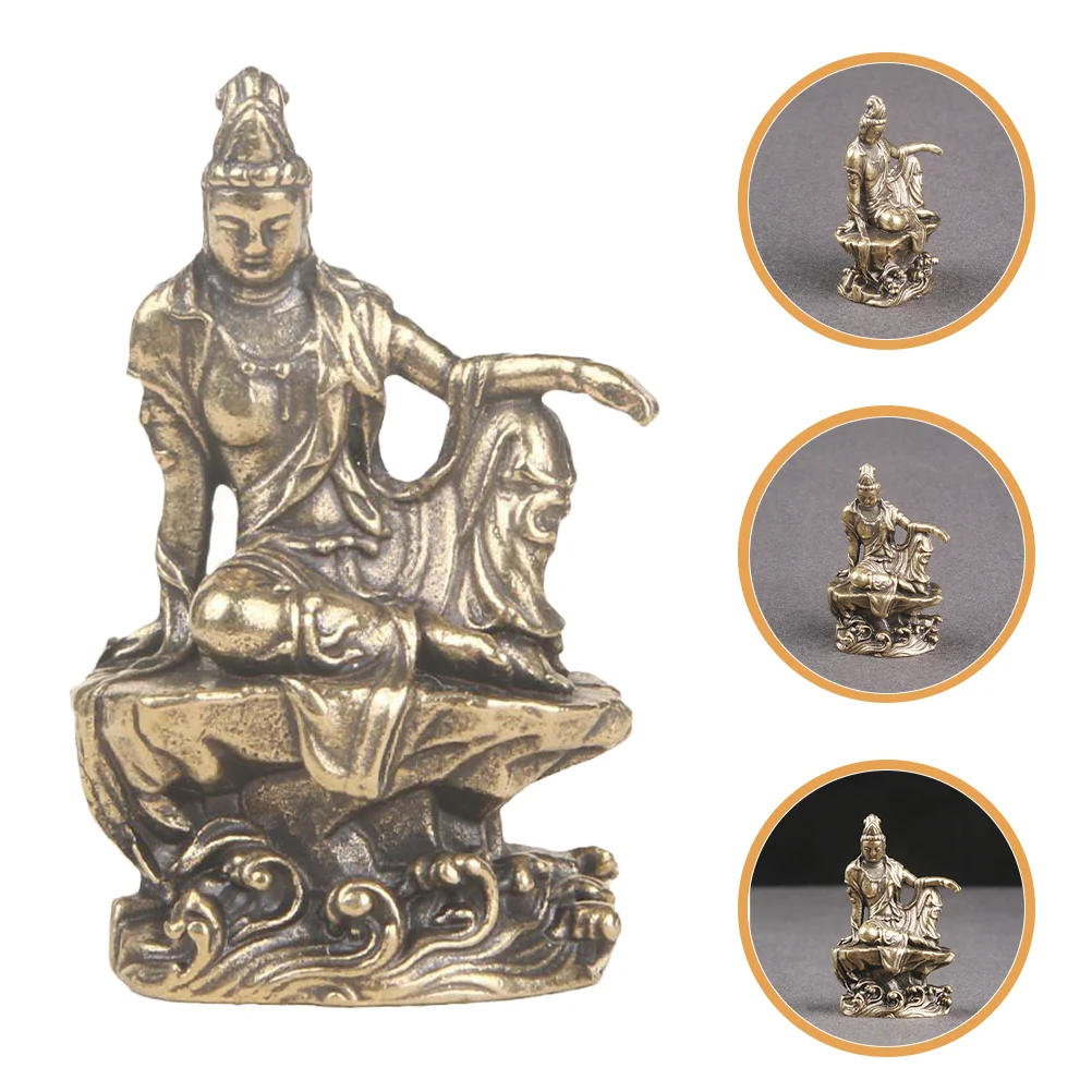 

Office Desk Decor Brass Craft Ornaments Room Temple Large Buddha Statue Quan Yin