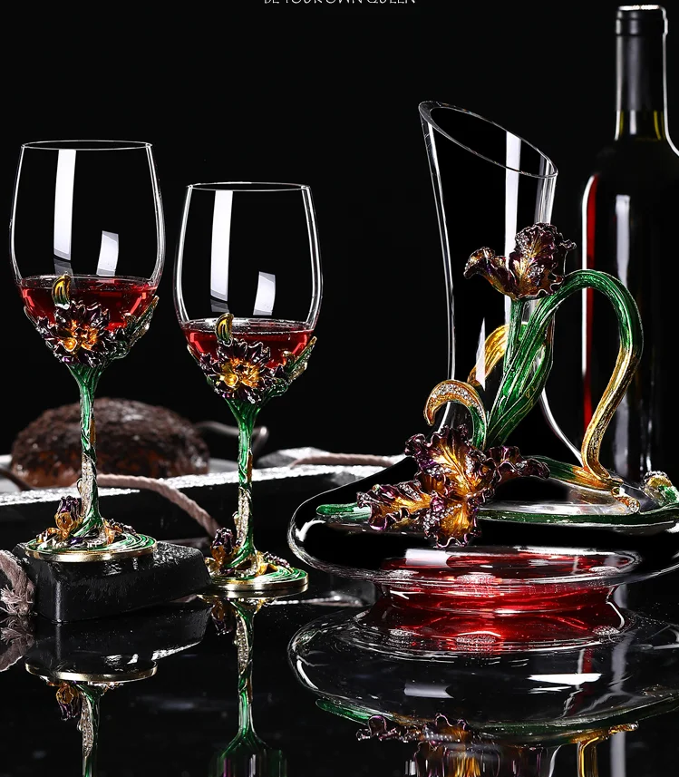 Description Picture 2 of itemGlass Wine Bottle, Decanter,creativity, Enamel Color, Cup, Home Decoration, Set,Home Bar,gift