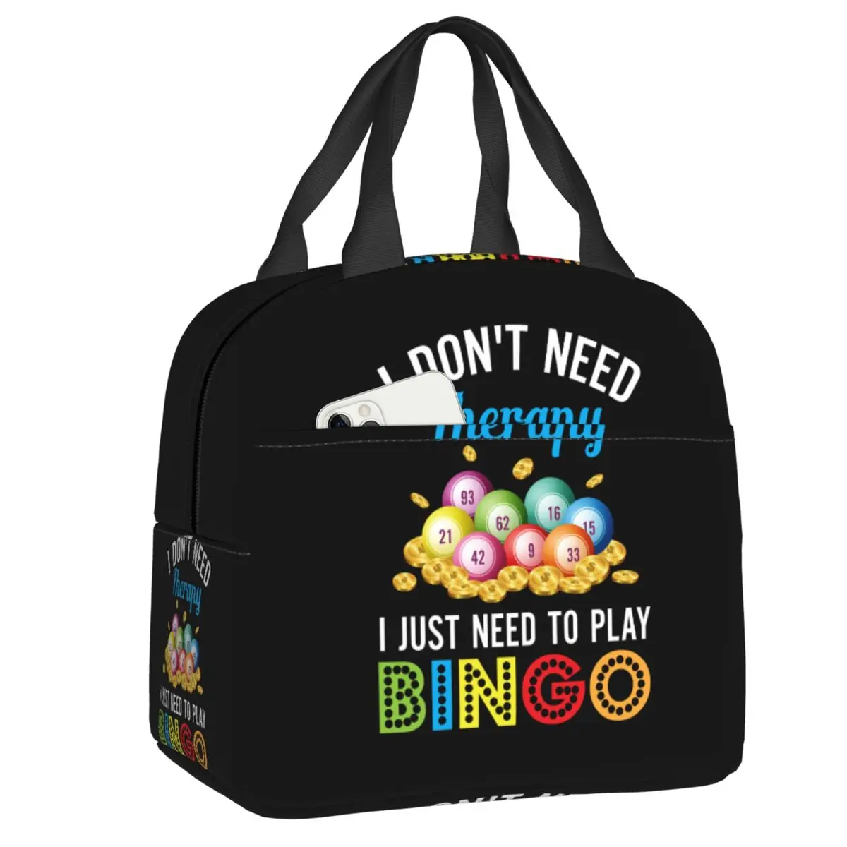 Game Bingo Thermal Insulated Lunch Bag Resuable Lunch Container for School Office Multifunction Food Bento Box