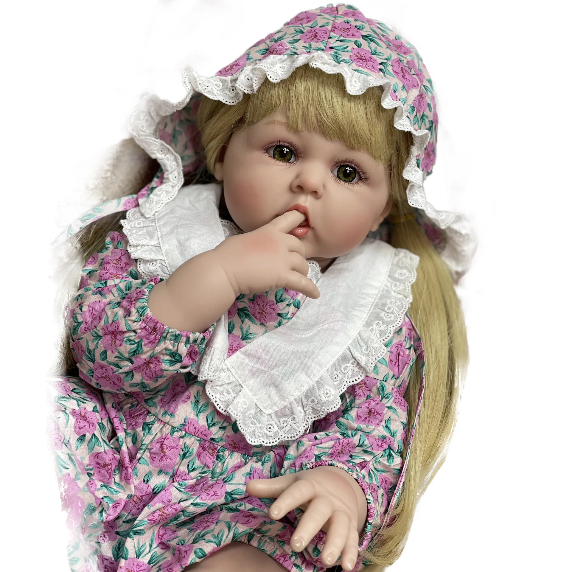 

OtardDolls 60CM Reborn Baby Toddler Cute Toddler Girl Bebe Reborn with British Floral Dress Stuffed Silicone Vinyl Bonecas