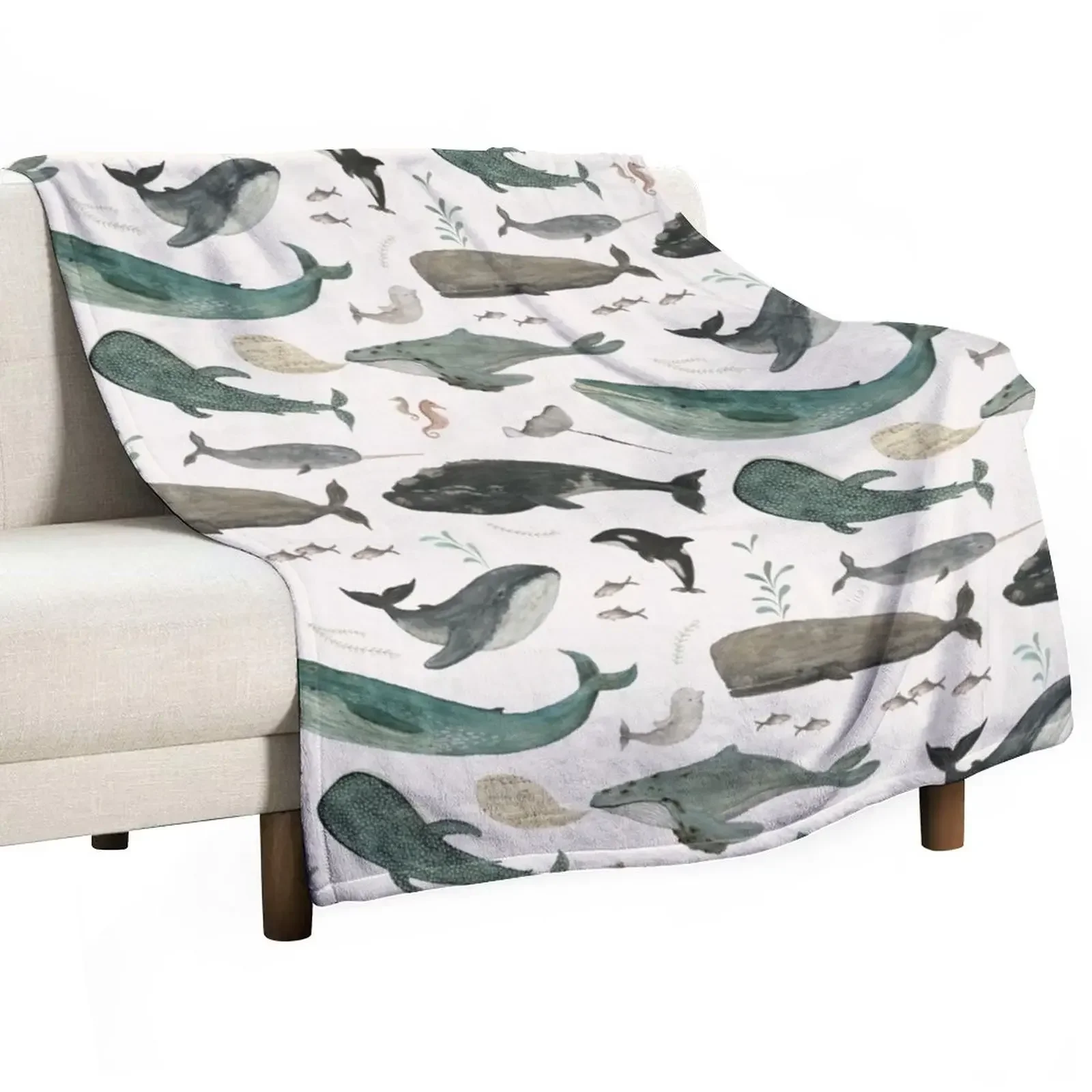 

Whale Song Throw Blanket Plush Bed covers Blankets